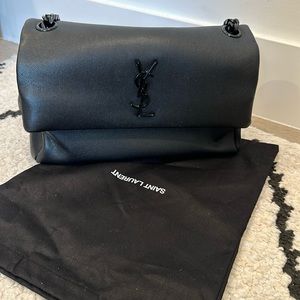 Authentic YSL West Hollywood All Black leather bag.
